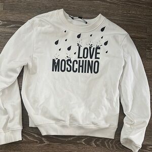 Moschino White Crew Neck Sweater size small